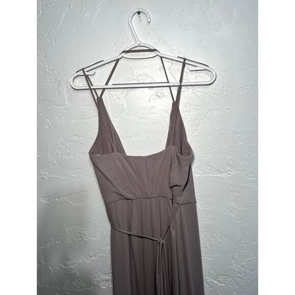 Davids Bridal crinkle chiffon‎ spaghetti strap wrap bridesmaid dress womens 6 - Picture 10 of 13